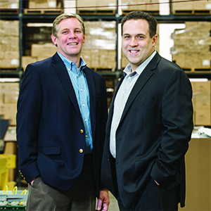 <p>Bill Hutchison (R), chief supply chain officer and senior vice president and Jeff Starecheski, vice president, logistics services, Sears Holdings</p>